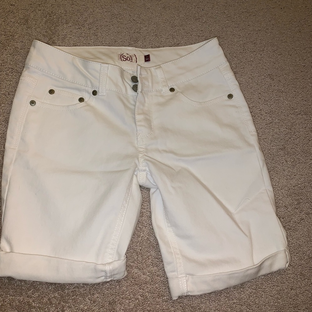 SO white jean Capri shorts juniors size 7